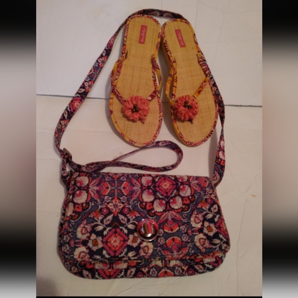 Vera Bradley #bundle crossbody bag and flip-flops